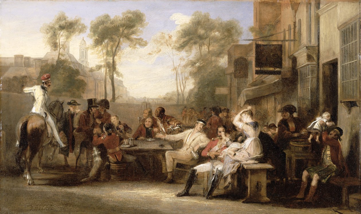 Chelsea Pensjonister mottar Gazette som kunngjør slaget ved Waterloo, ca. 1819 av David Wilkie