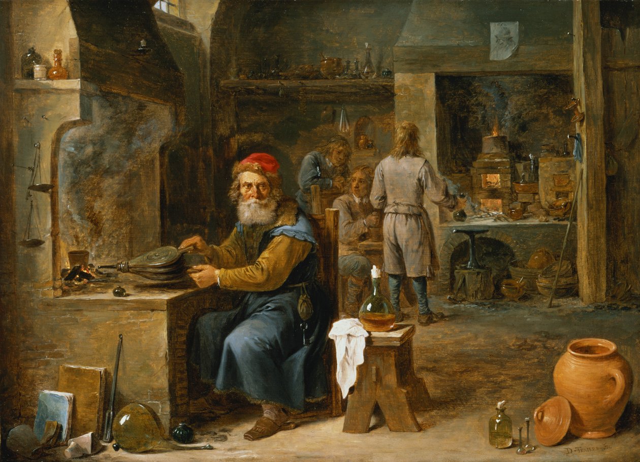 Alkymisten av David Teniers the Younger