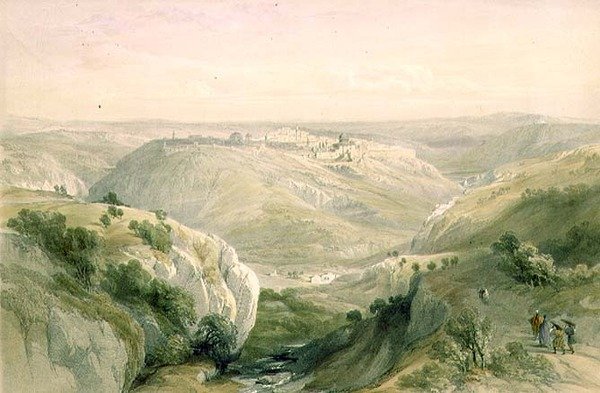 Jerusalem fra sør, 12. april 1839, plate 10 fra bind I av 