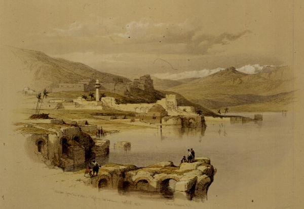 Tiberias from the Walls, Saffet in the Distance, 22. april 1839, plate 37 fra bind I av 
