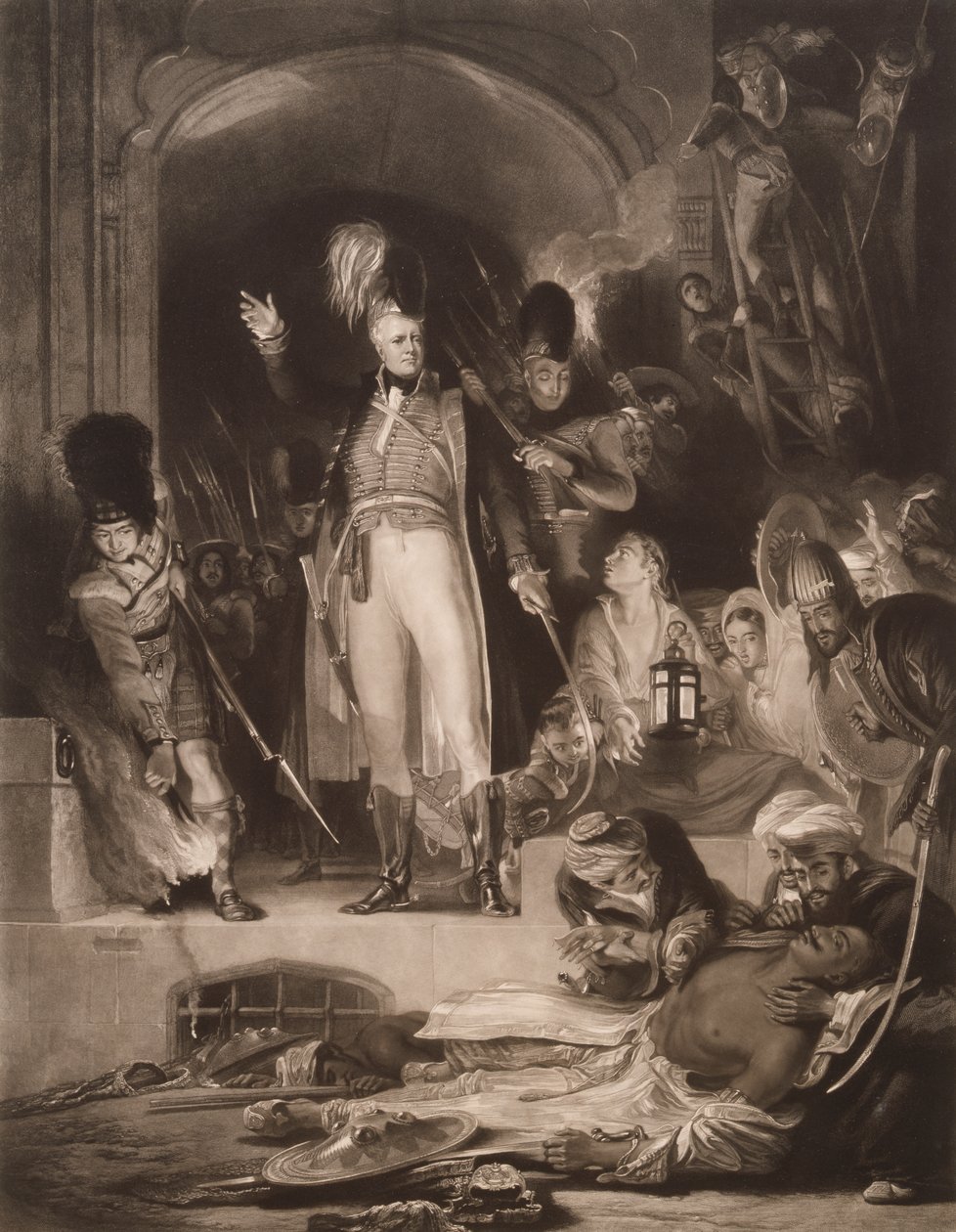 Sir David Baird oppdager liket av Tipu Sultan av David (after) Wilkie