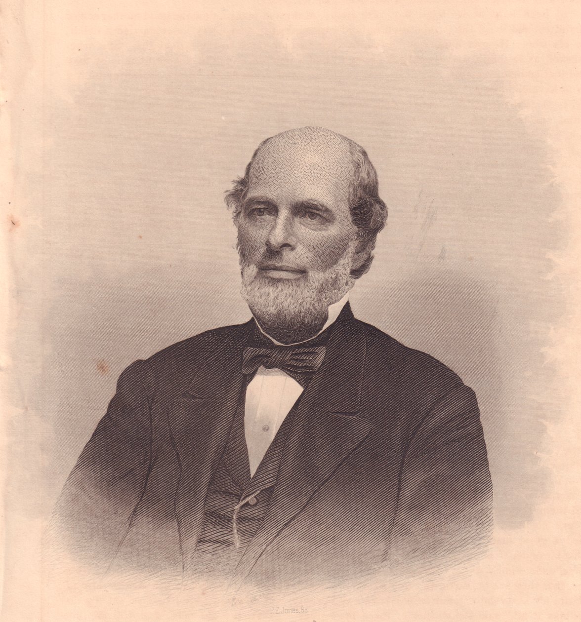Portrett av den amerikanske politikeren George T Cobb (1813-1870), gravering av FE Jones fra ladies's Repository, USA, cirka 1870 av John Ward Dunsmore