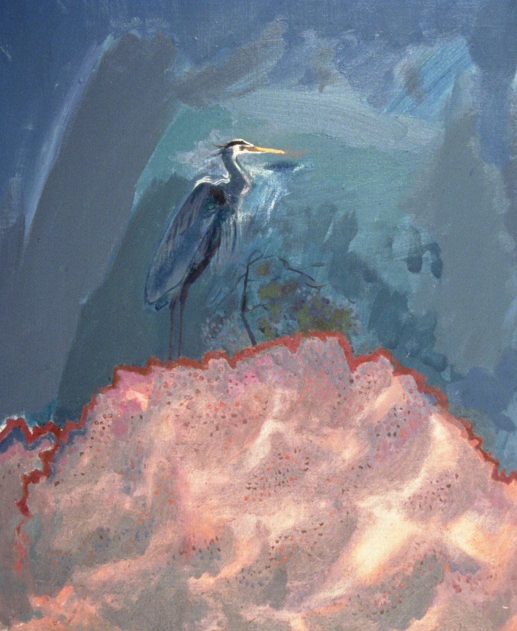 Great Blue Heron (olje på lerret) av David Alan Redpath Michie