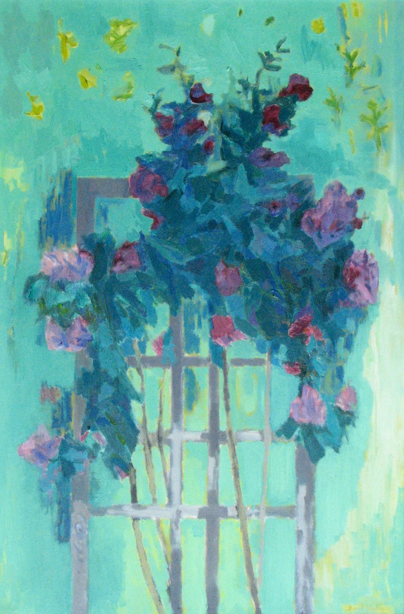 Rose Trellis (olje på lerret) av David Alan Redpath Michie