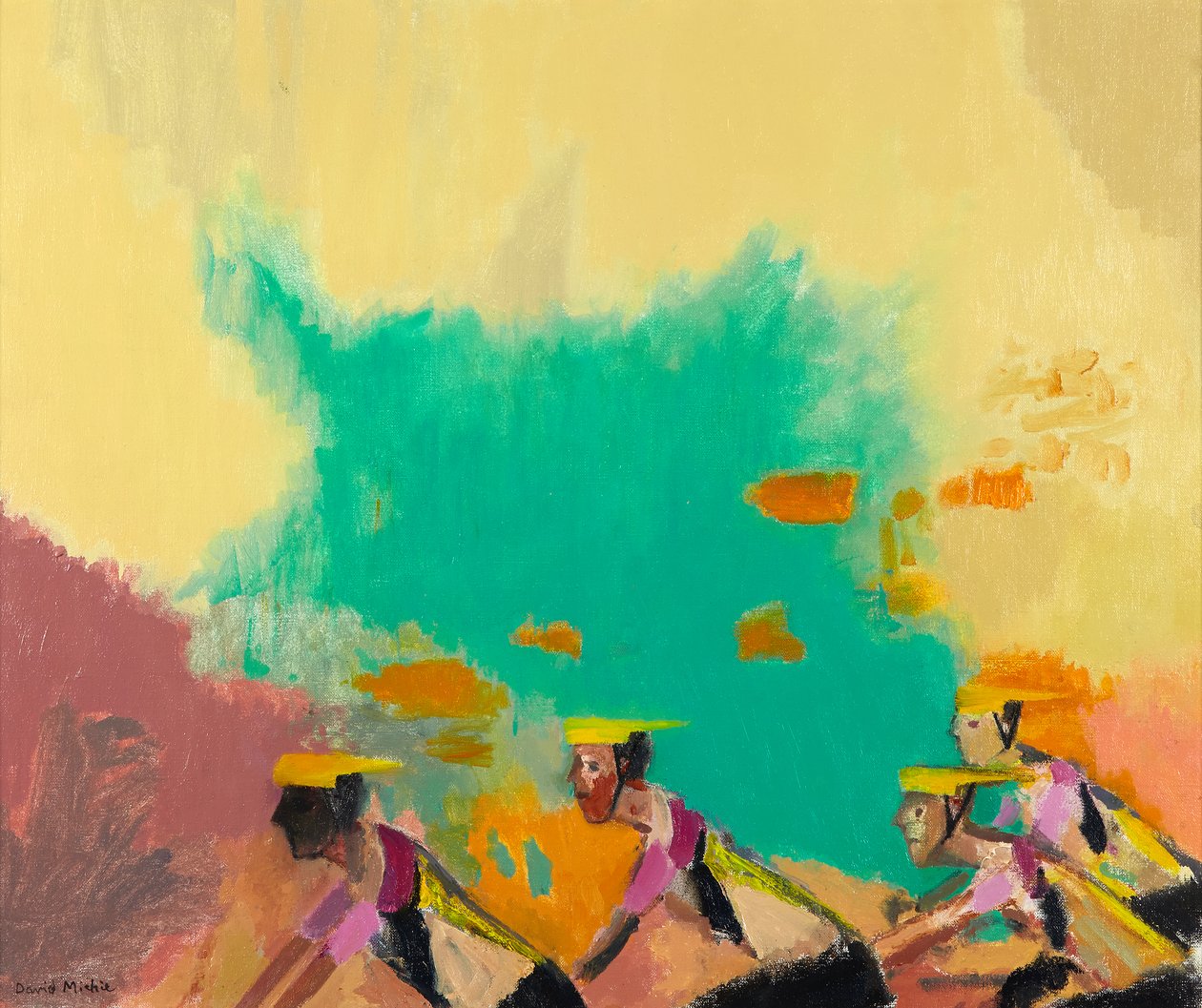 The Cyclists, ca. 1997-98 (olje på lerret) av David Alan Redpath Michie