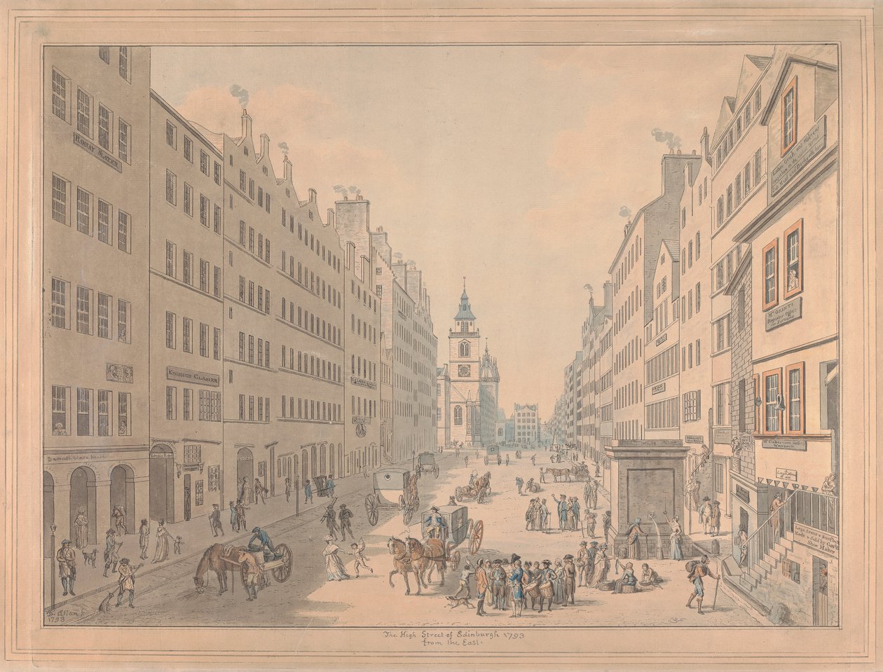 High Street i Edinburgh fra øst av David Allan