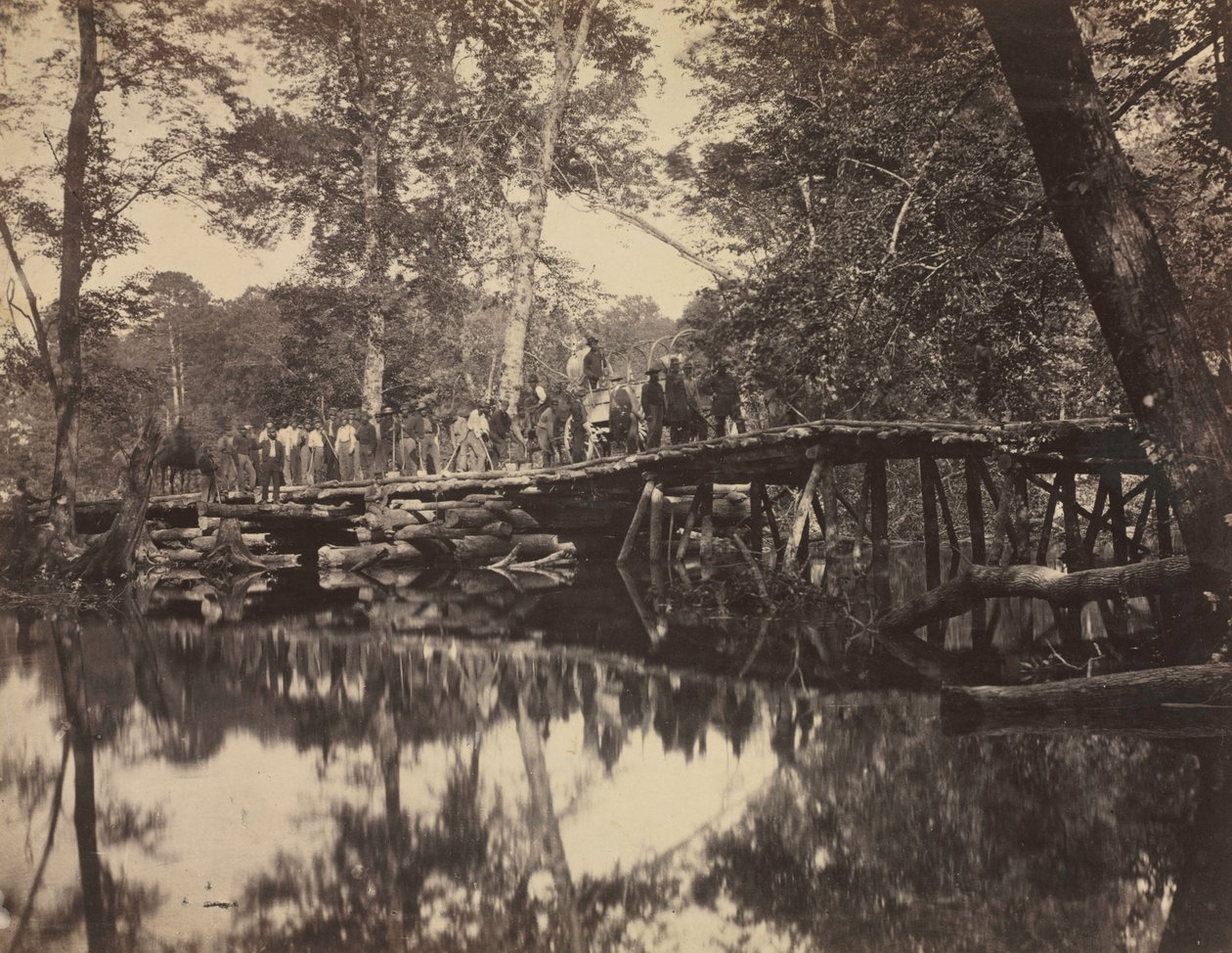 Military Bridge, Across the Chickahominy, Virginia, 1862. av David B. Woodbury