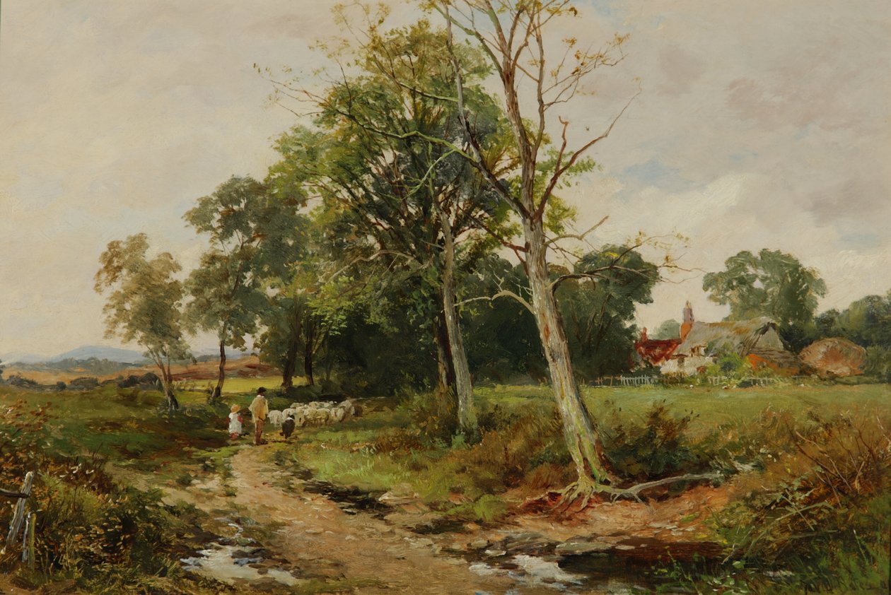 A Worcestershire Lane Scene, ca. 1904 av David Bates