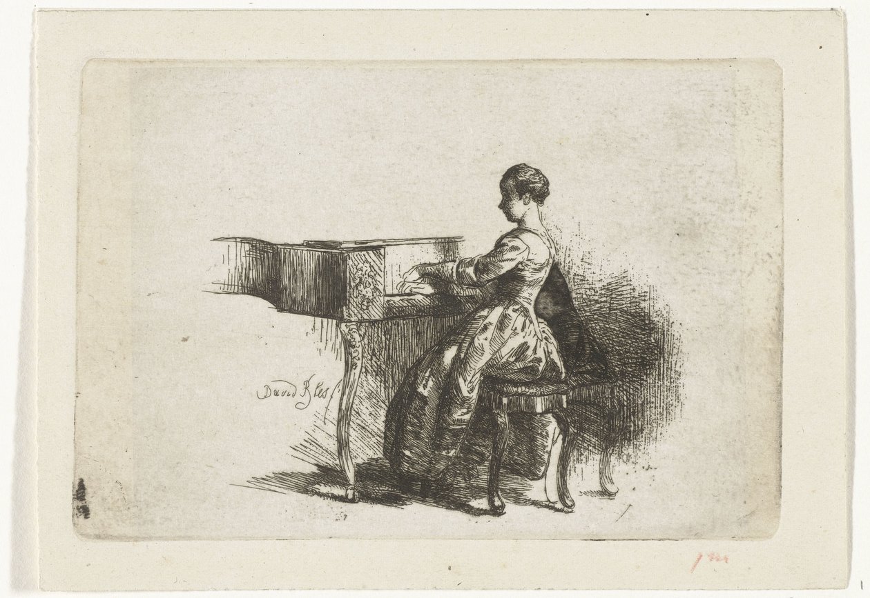 Jente ved pianoet av David Bles