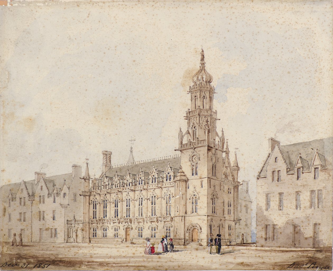 The Dundee Royal Exchange with Tower and Crown: First Drawing av David Bryce