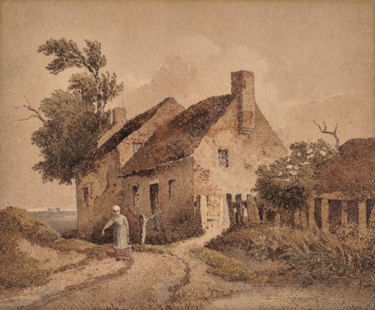 En hytte ved veikanten av David Cox