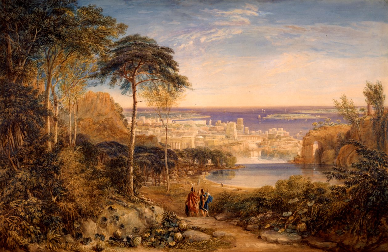 Kartago: Aeneas og Achates, 1825 av David Cox