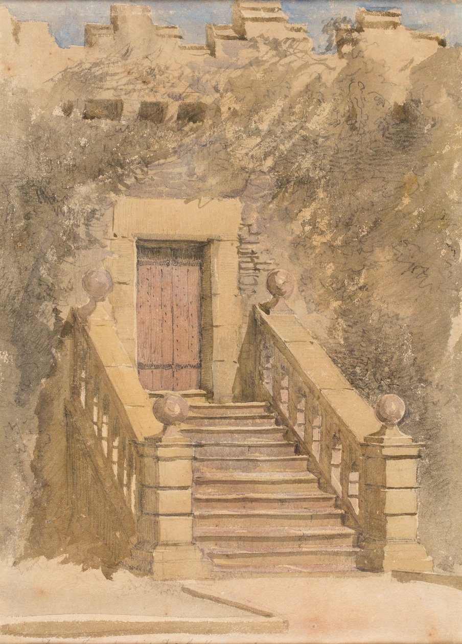 Doorway At Haddon Hall, ca. 1845 (akvarell og blyant på papir) av David Cox