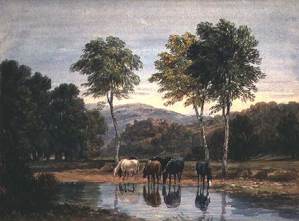 Goodrich Castle (akvarell på papir) av David Cox
