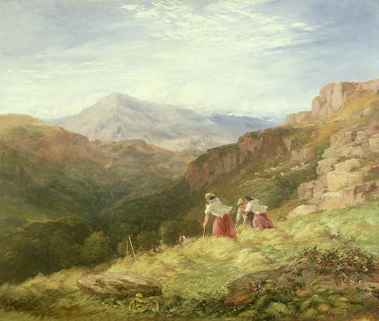 Høyproduksjon, Snowdon, 1847 av David Cox