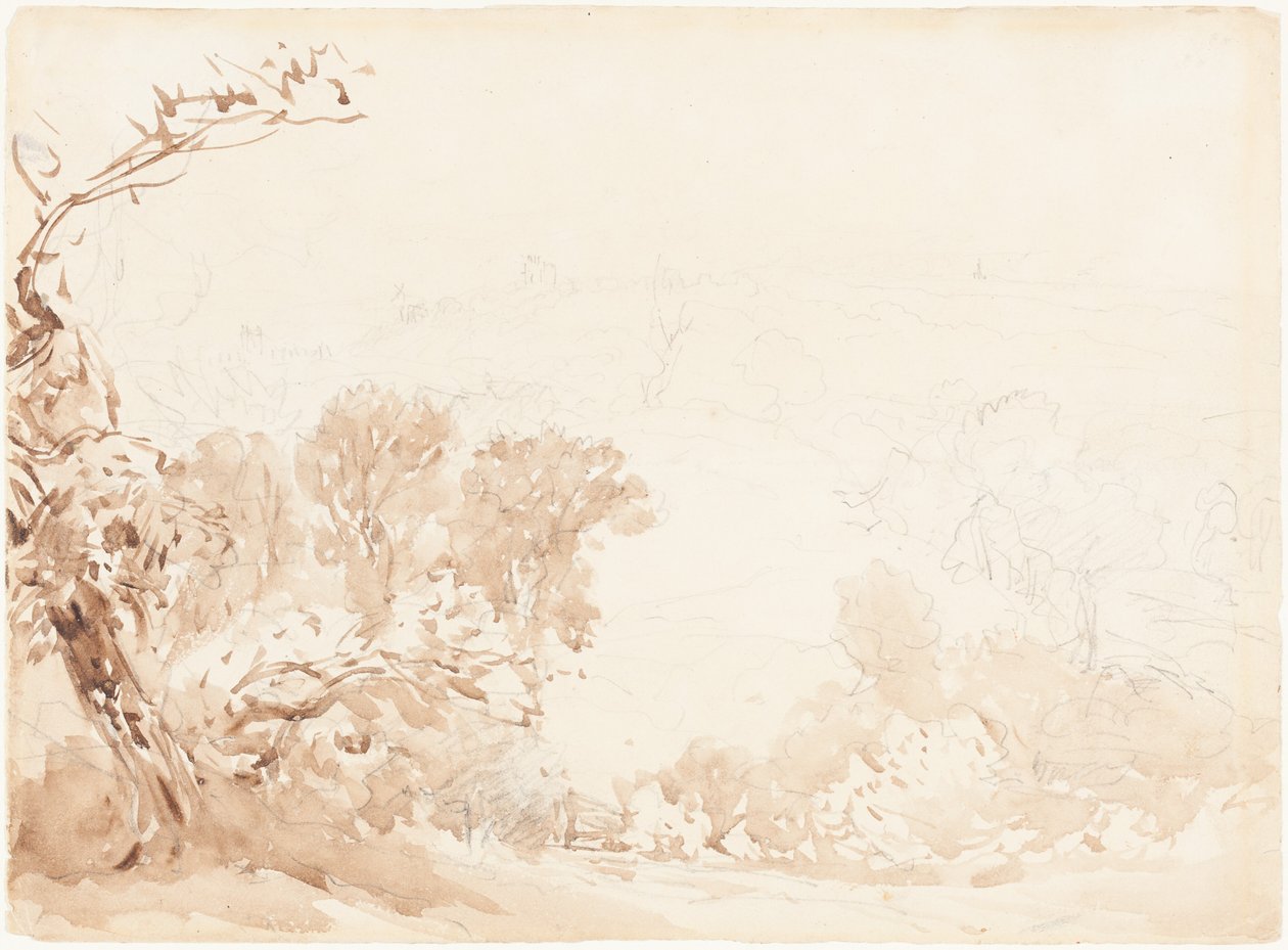 Åsside og trær av David Cox