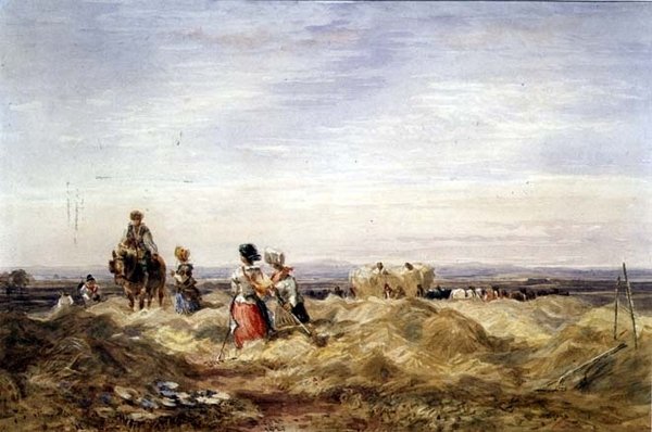 In the Hayfield (akvarell) av David Cox