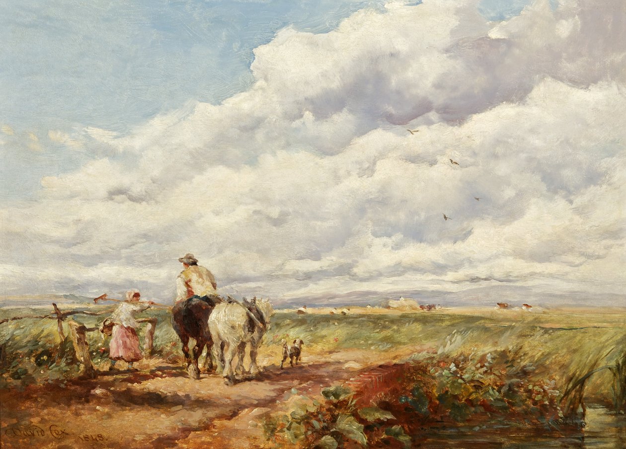 Landskap med Haymakers av David Cox