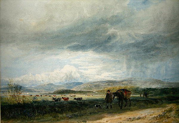 Ludwea Meadows (akvarell på papir) av David Cox