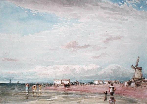 North Shore, Liverpool (akvarell på papir) av David Cox