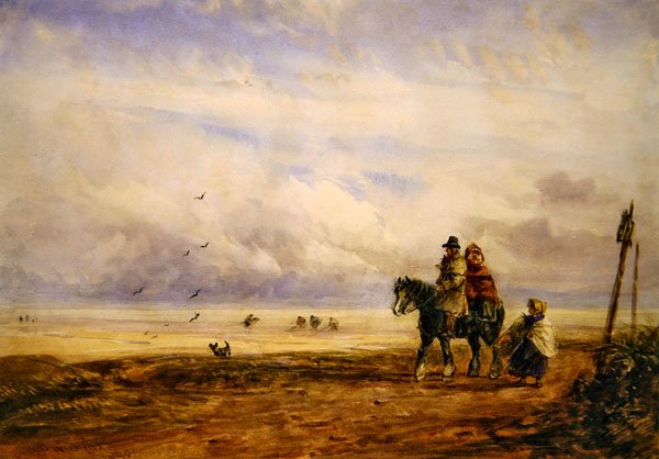 On the Shore (akvarell på papir) av David Cox