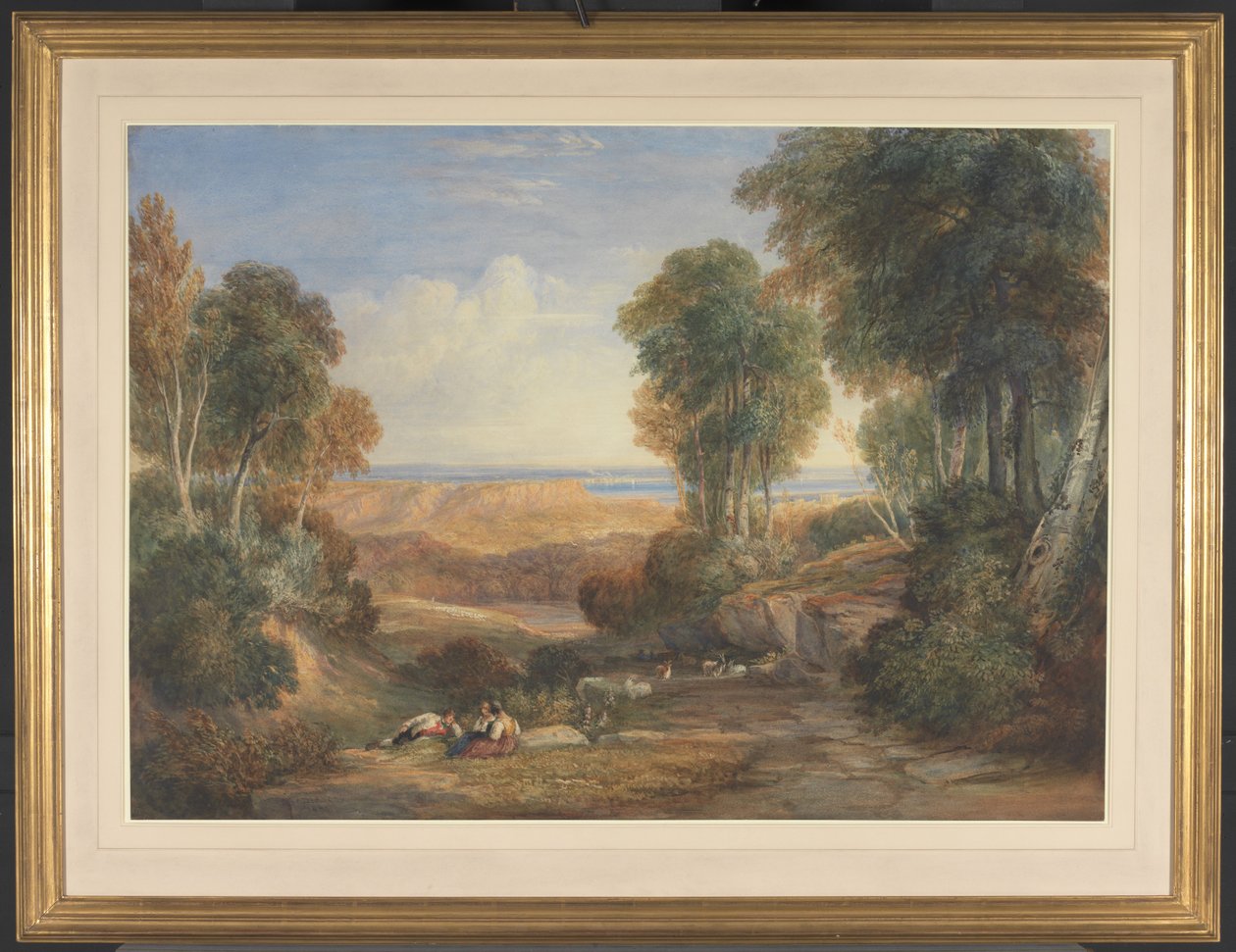 Samløpet mellom Severn og Wye med Chepstow i det fjerne av David Cox