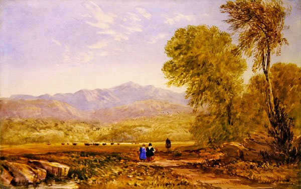 Utsikt over Snowdon, Capel Curig (akvarell på papir) av David Cox