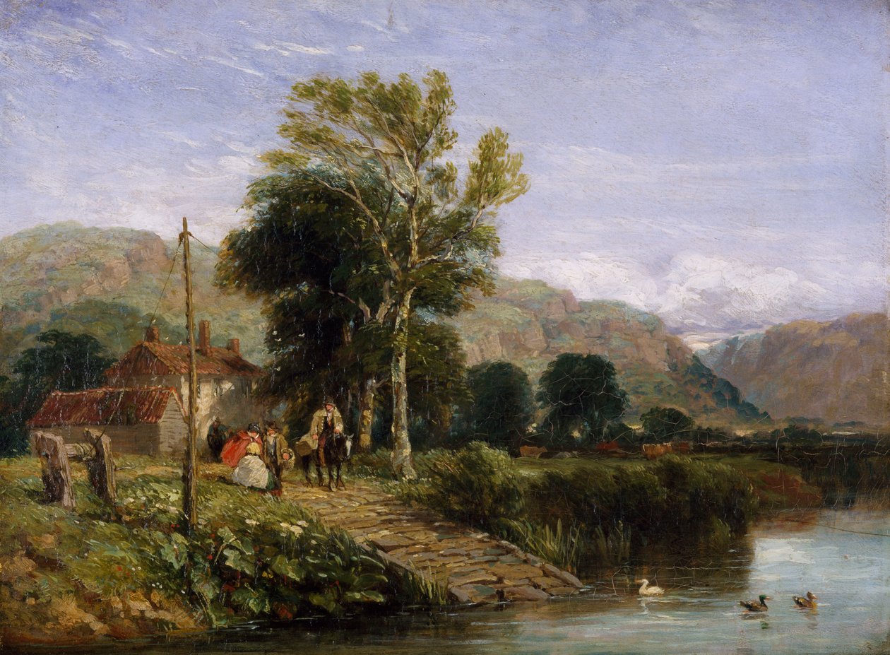 Venter på fergen, 1845 av David Cox