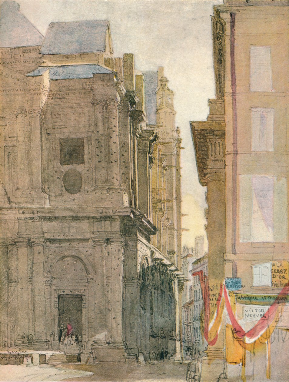 St. Eustache-kirken, Paris, c1829 av David Cox the elder