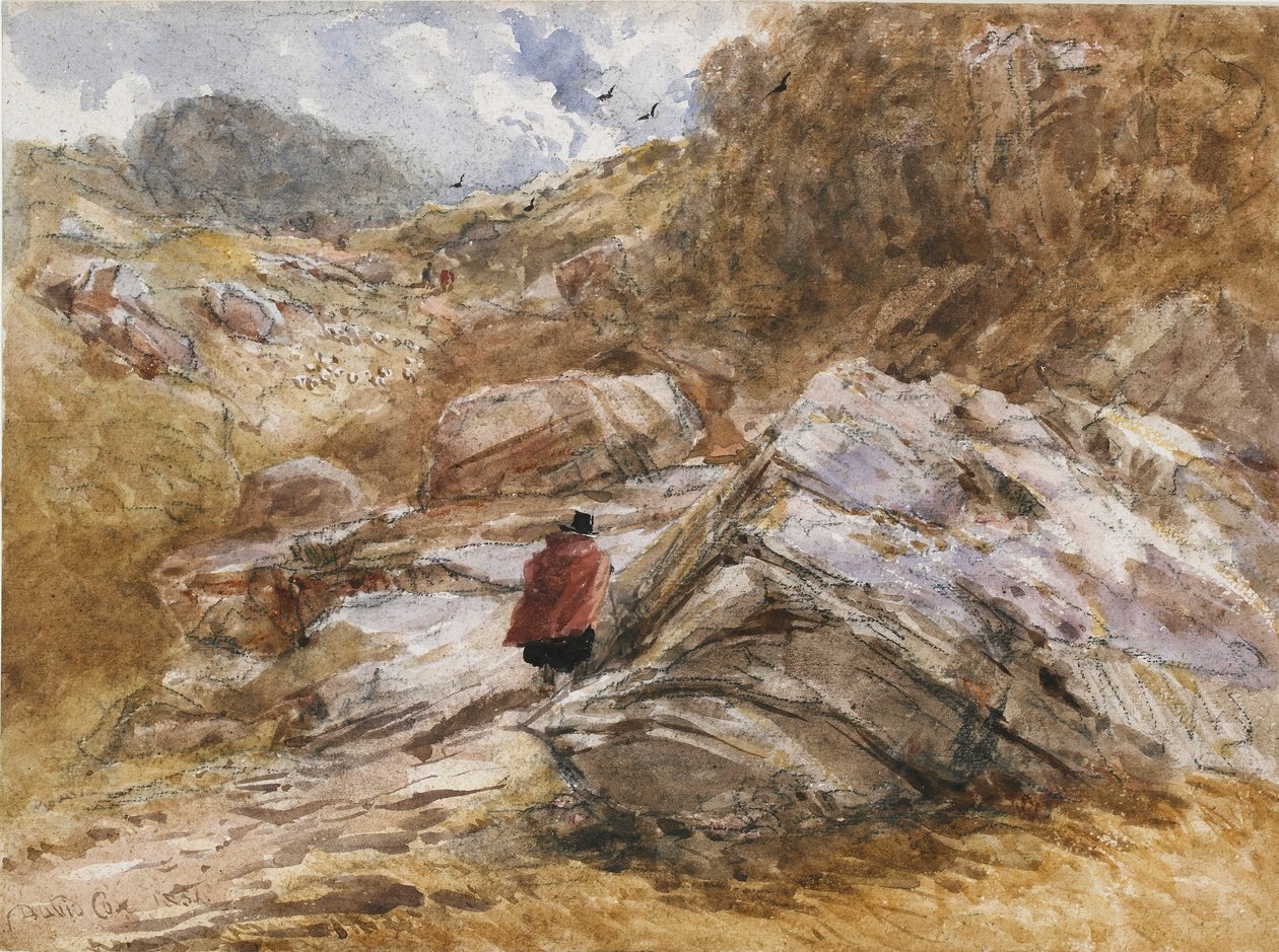 Fjellpass ved Bettws-y-Coed, 1851 av David Cox the elder