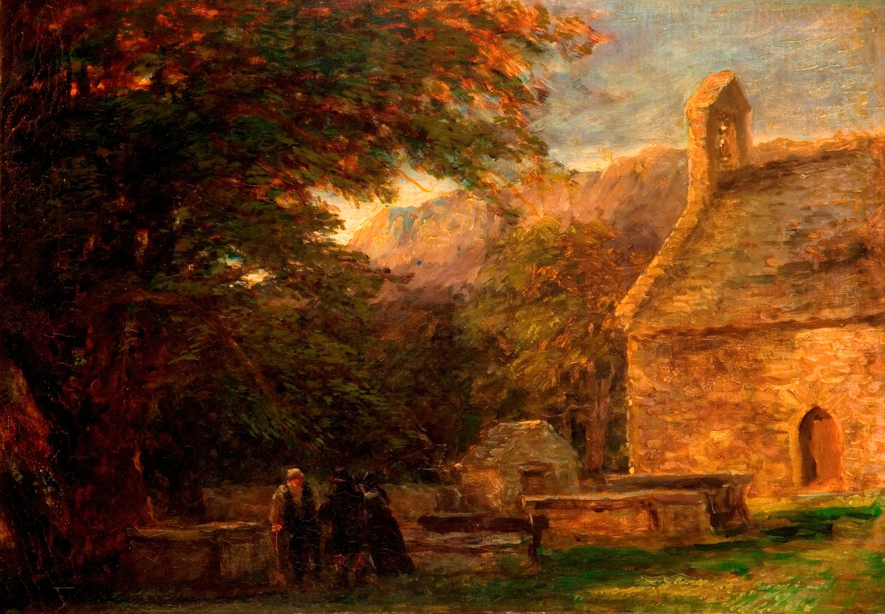 Kirken, Bettws-y-Coed, 1844-1856. av David Cox the elder