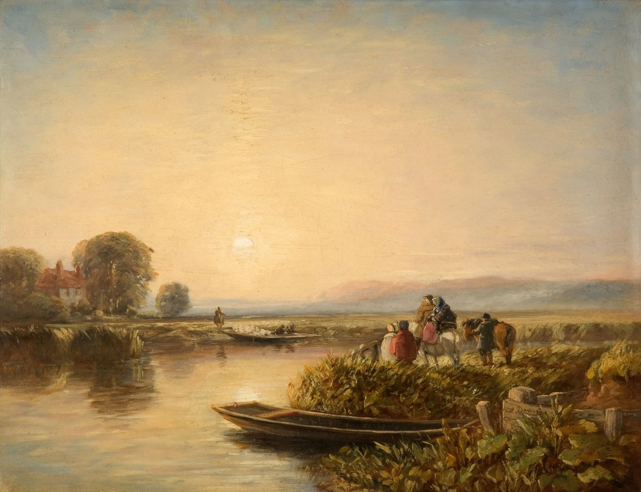 Waiting For The Ferry - Morning, 1851. av David Cox the elder