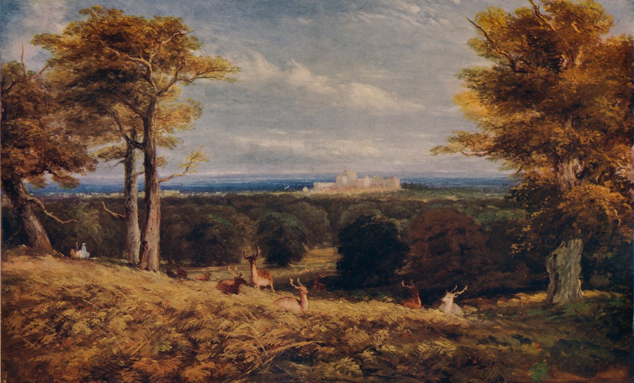 Windsor Castle fra Great Park, 1846 av David Cox the elder