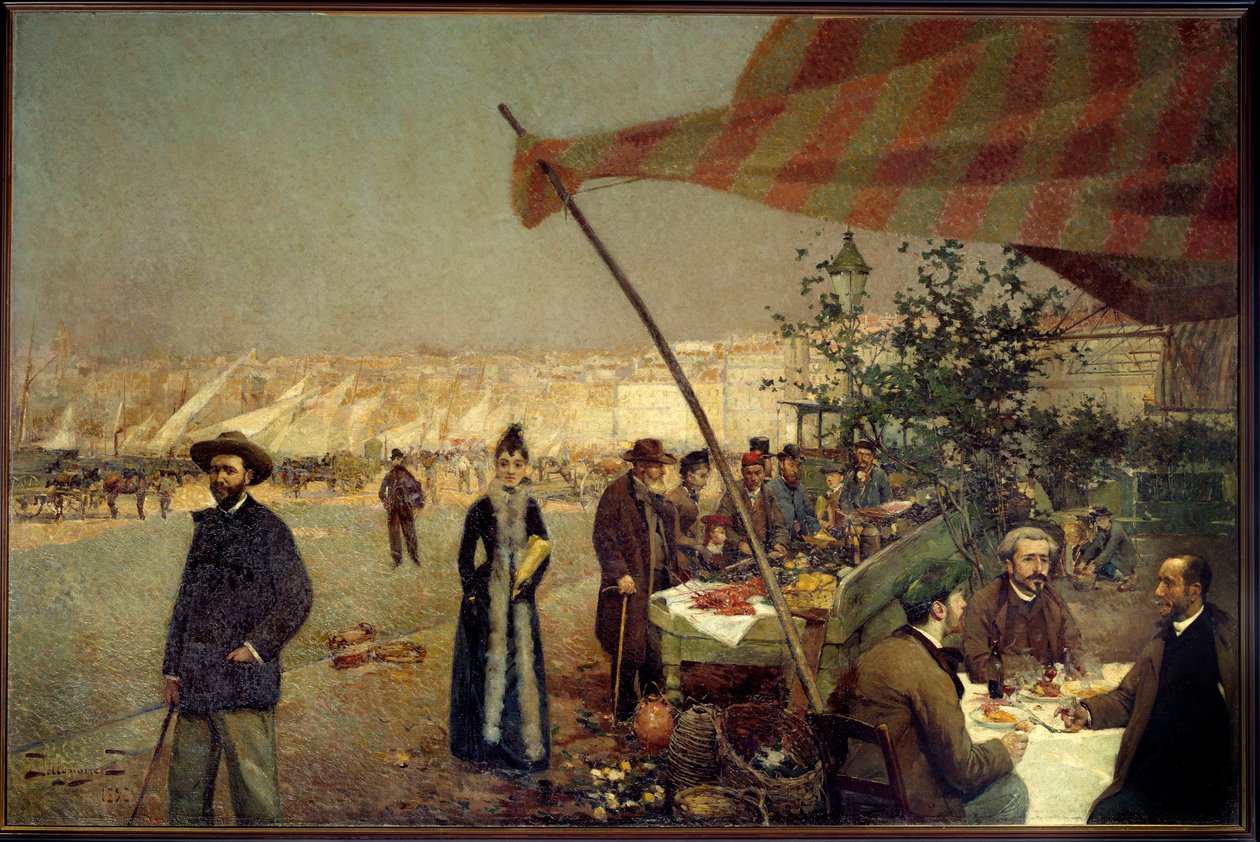 På Bregaillon i Marseille i 1890 Maleri av David Dellepiane (1866-1932) av David Dellepiane