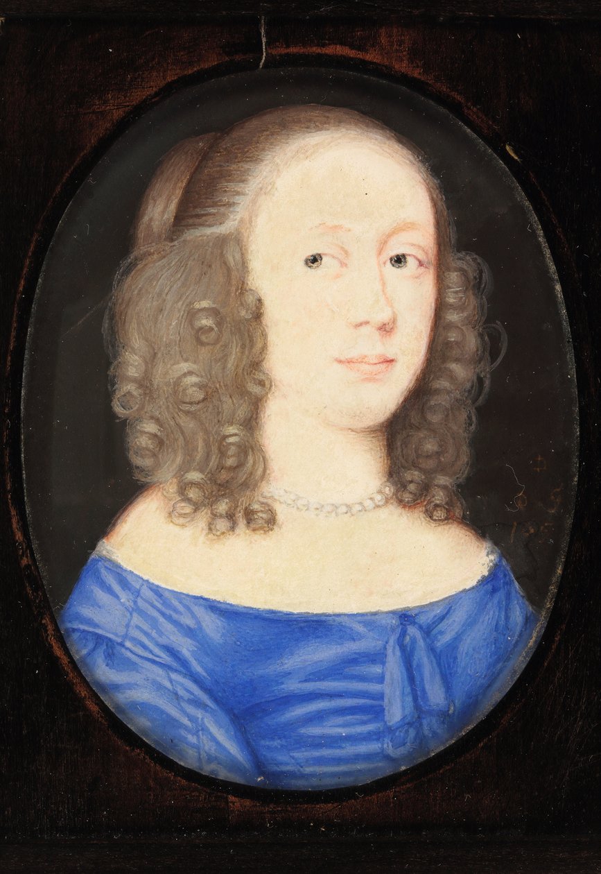 En dame kalt Elizabeth Vere, grevinne av Clare, 1653 (wc på vellum) av David Des Granges