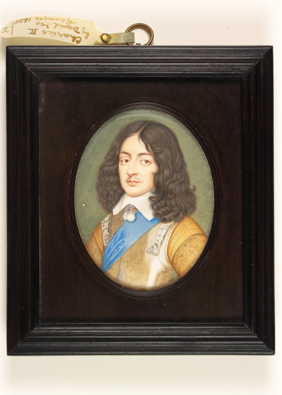 Charles II som ung mann (akvarell på vellum) av David Des Granges