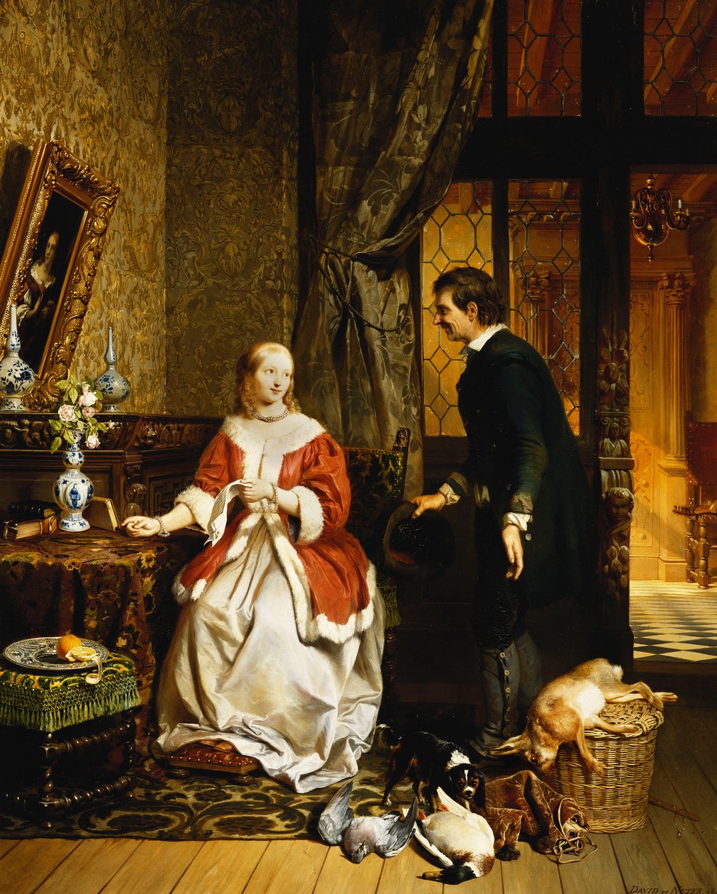 Tilbake fra markedet, 1846 av David Emil Joseph de Noter