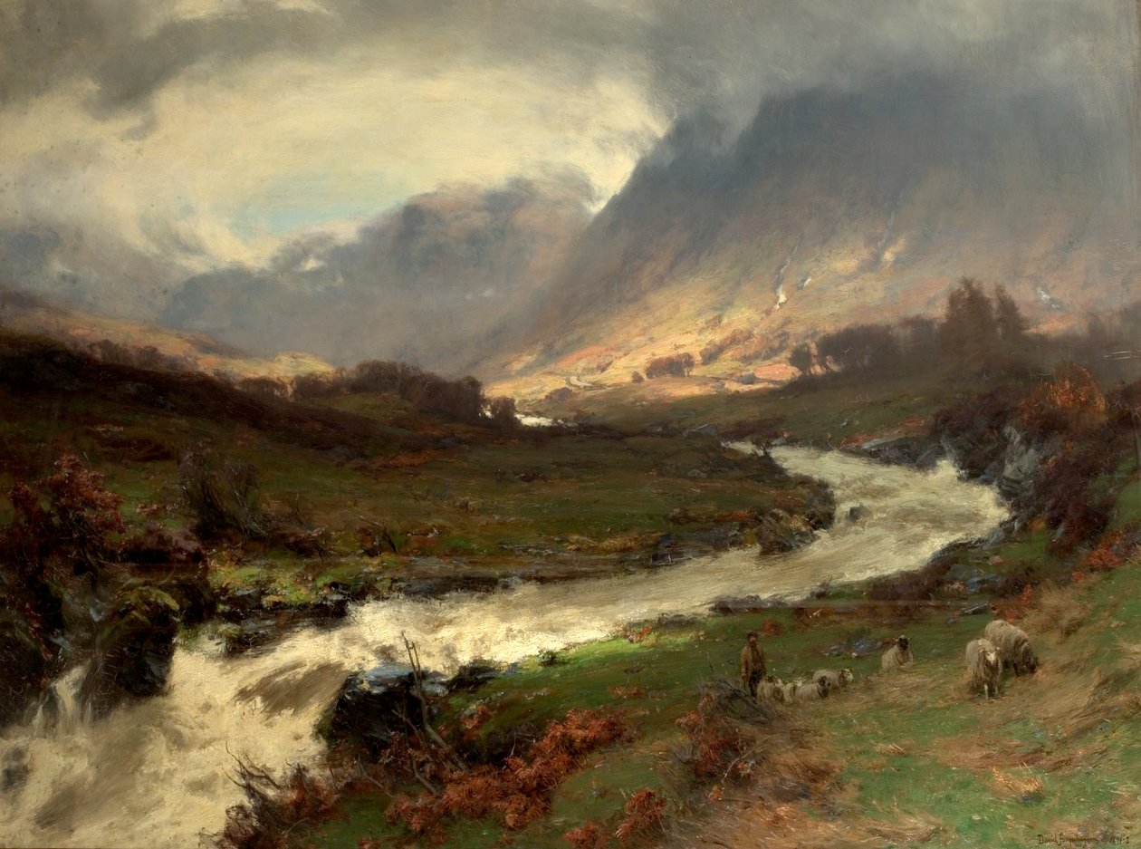 A Break in the Storm, Glen Lyon, Perthshire, Skottland, 1891-92 av David Farquharson