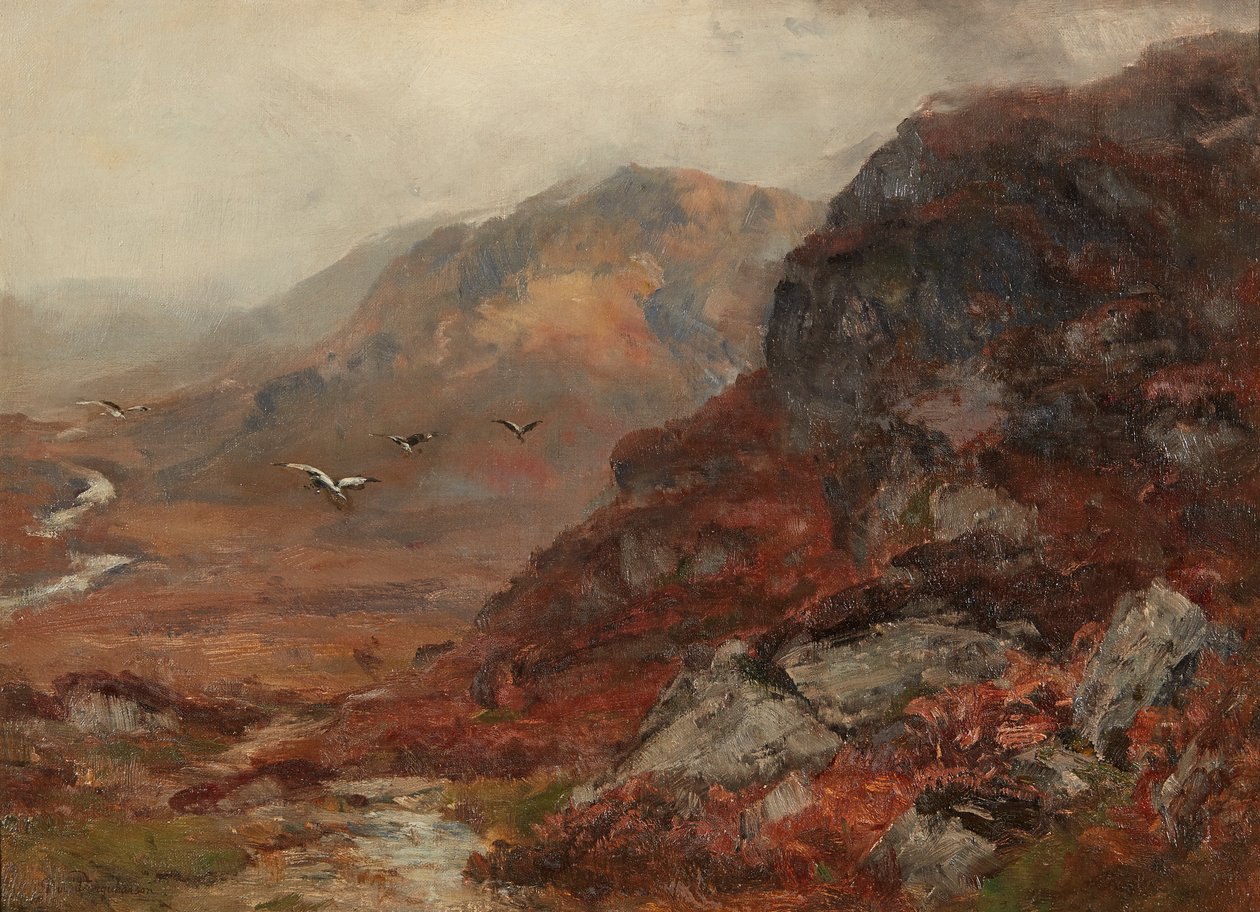 Highland Hills (olje på lerret) av David Farquharson