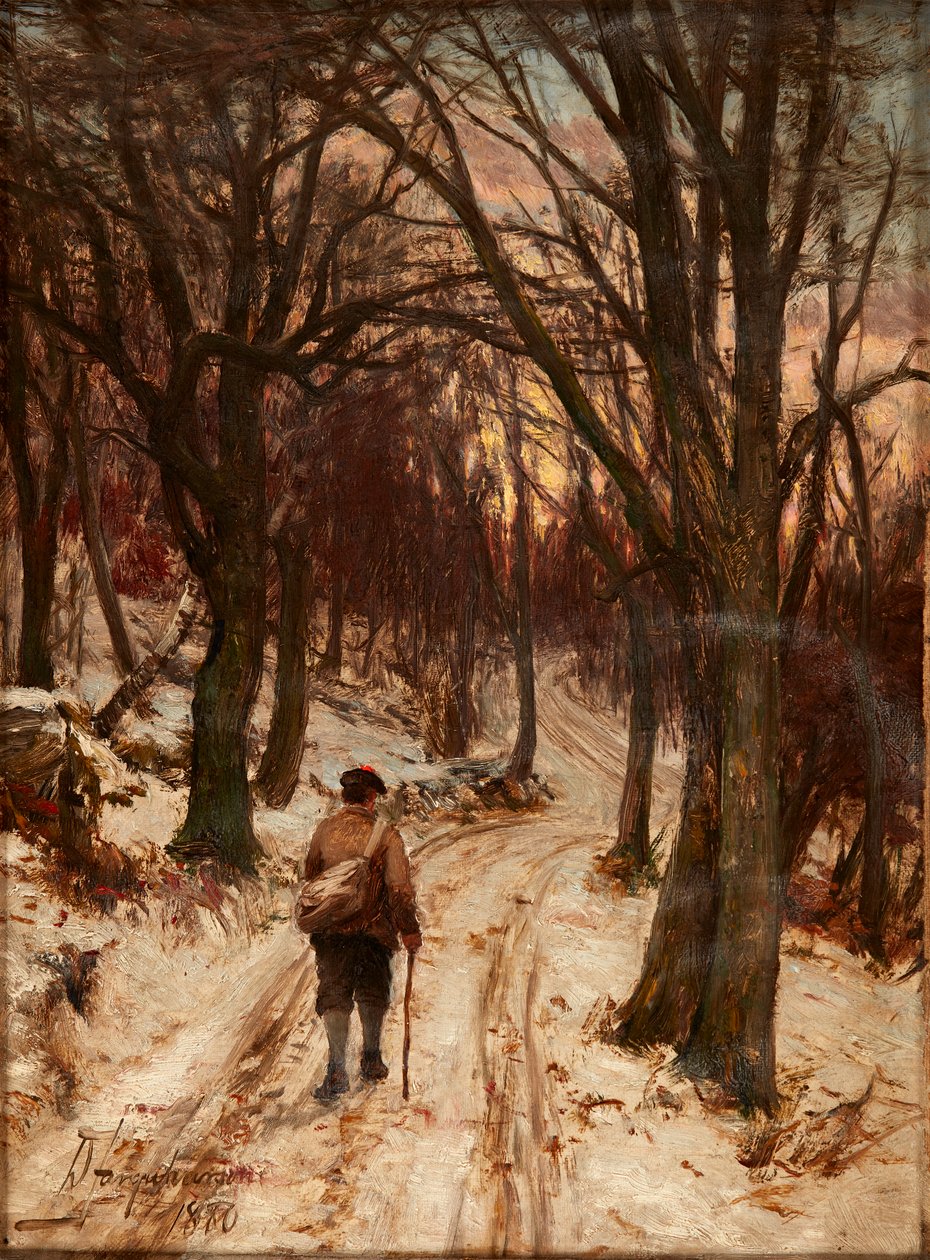 Winter, Glen Lyon (olje på lerret) av David Farquharson