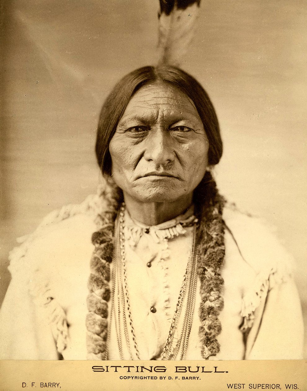 Sitting Bull (1834-1890) Amerikansk Dakota Sioux indianersjef (indisk navn Tatanka Iyotake) fotografi av David F. Barry av David Frances Barry