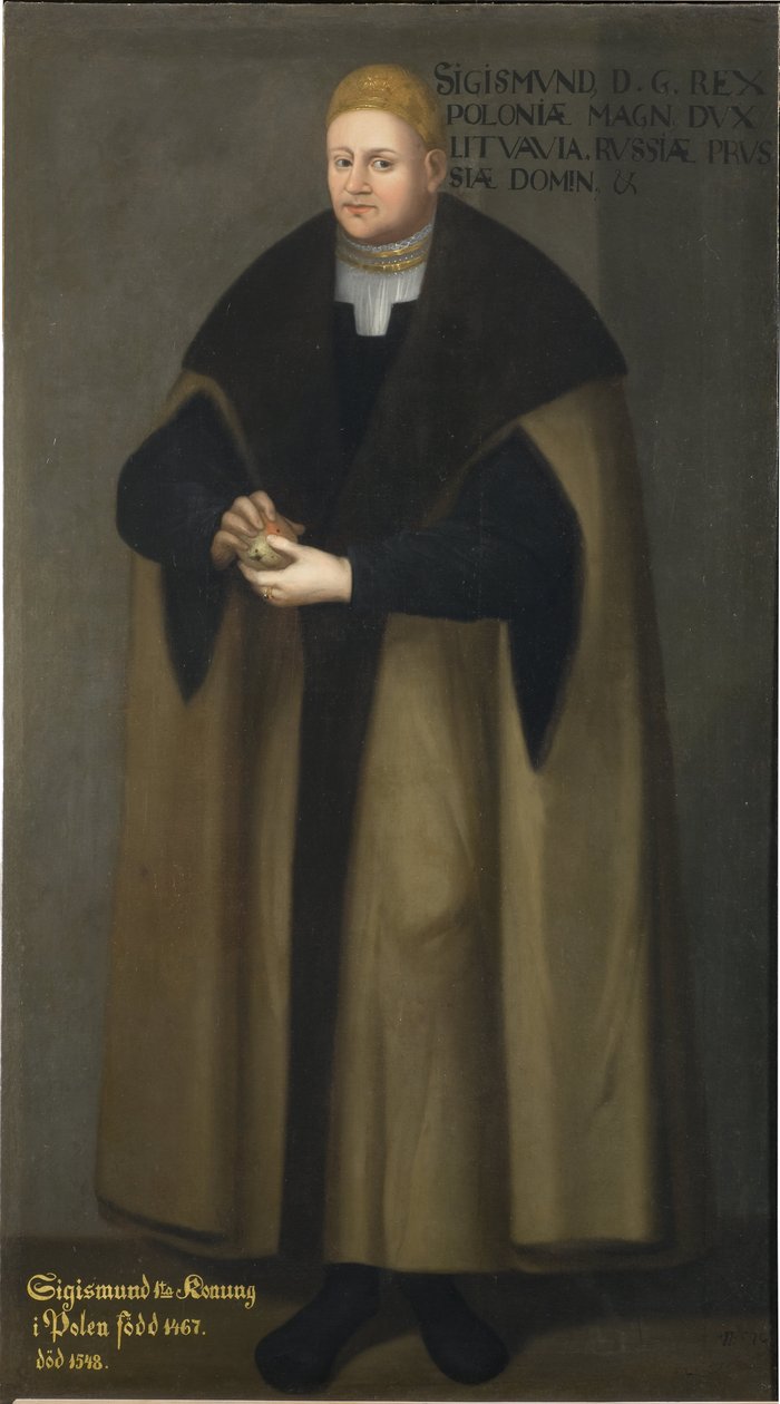 Sigismund I den eldste, konge av Polen og storhertug av Litauen - Portrett av Sigismund I av Polen (1467-1548), av Frumerie, David (1641-1677). olje på lerret av David Frumerie