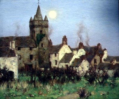 The Tolbooth, Kircudbright, ca. 1900 (olje på lerret) av David Gauld