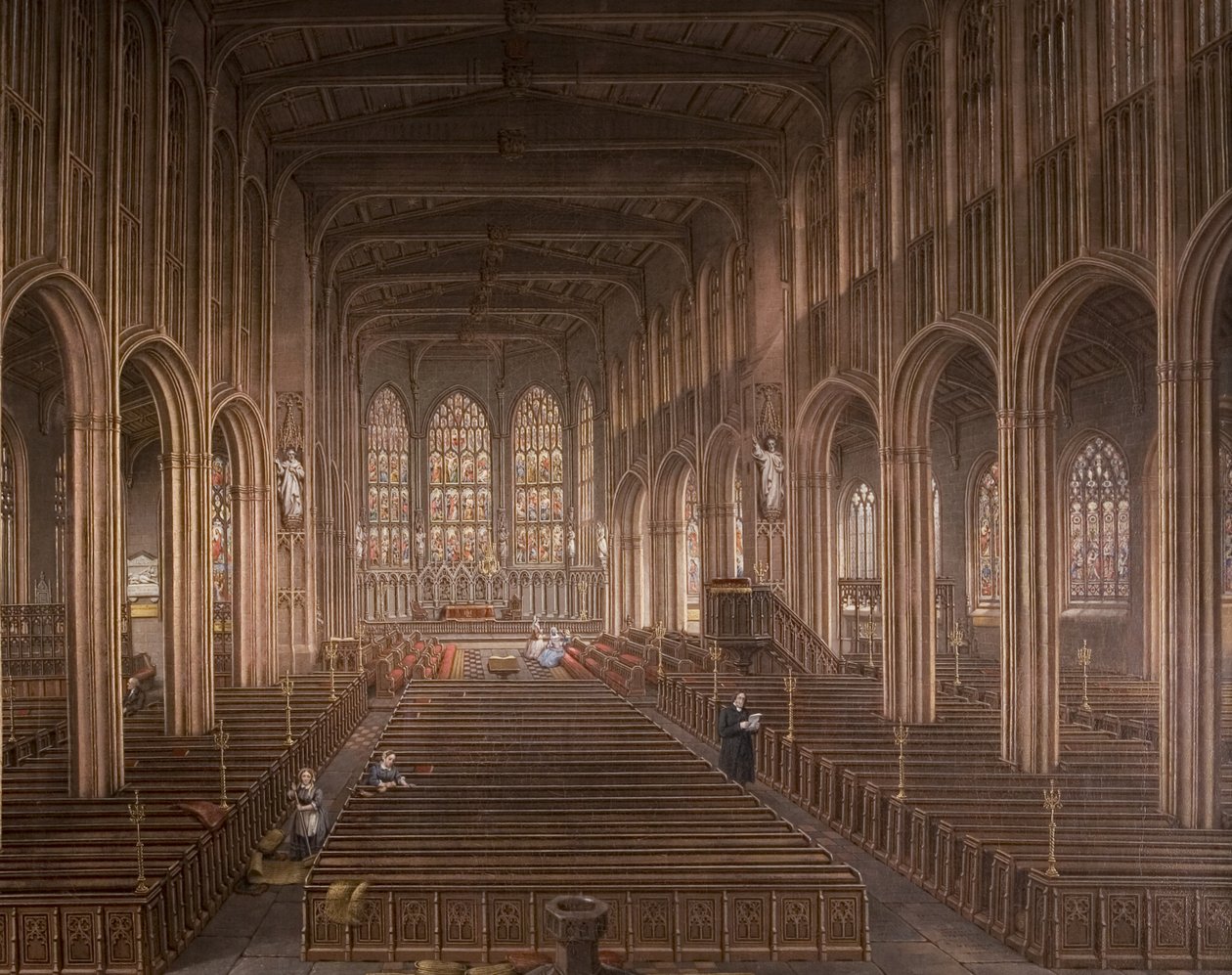 Interiør av St. Michaels Church, Coventry, 1862 av David Gee