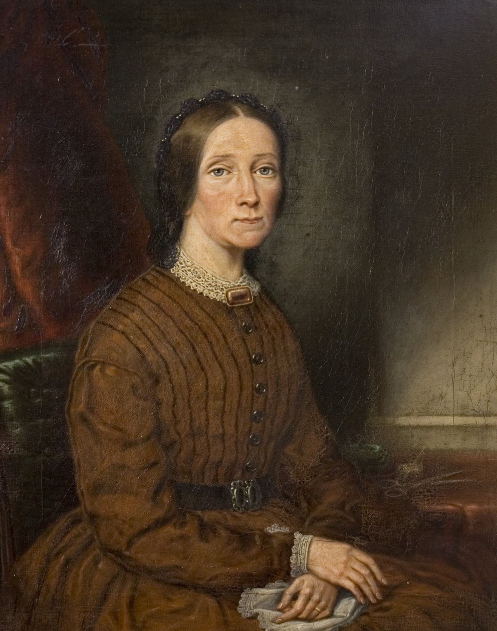 Malerens hustru Harriet (1809–1868), ca. 1868 (olje på lerret) av David Gee