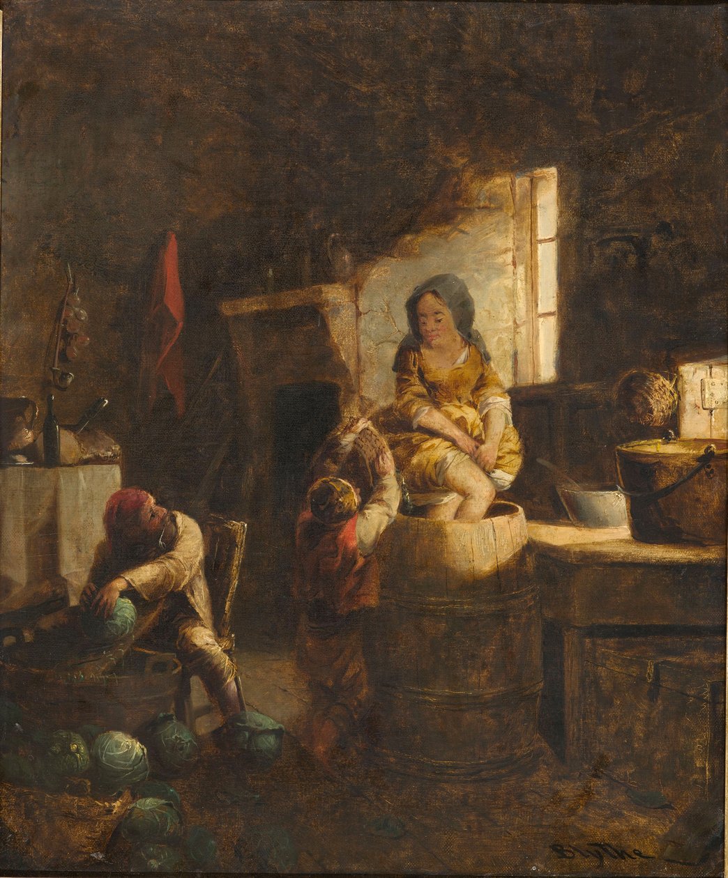 Kraut Making, ca. 1859 (olje på lerret) av David Gilmour Blythe