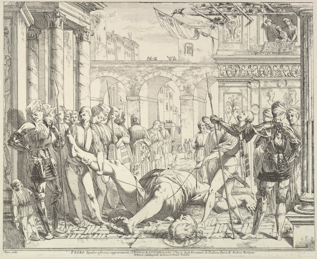 The Martyrdom of Saint Christopher, fra The Story of Saints James and Christopher in the..., 1776. av David Giovanni
