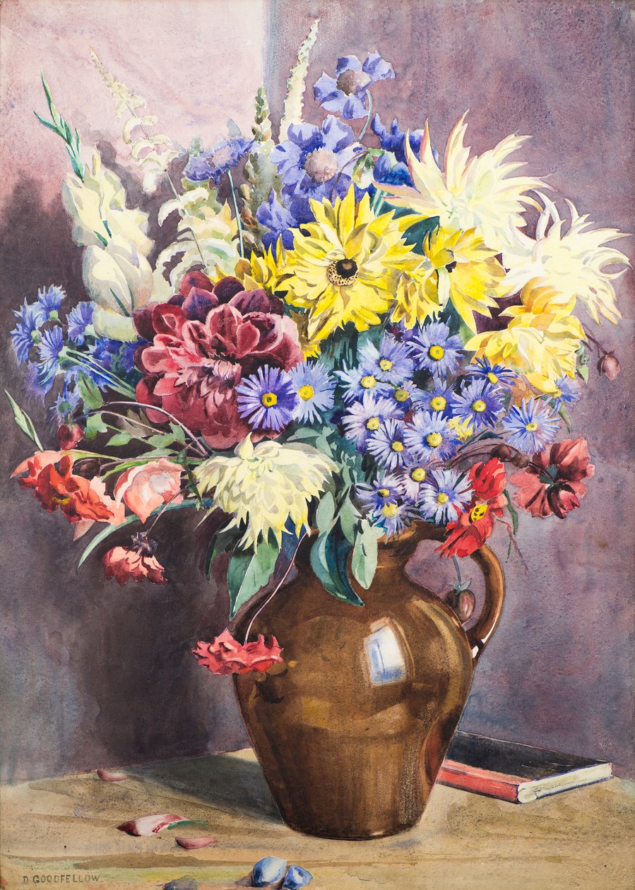 August Flowers, 1900-tallet (akvarell) av David Goodfellow