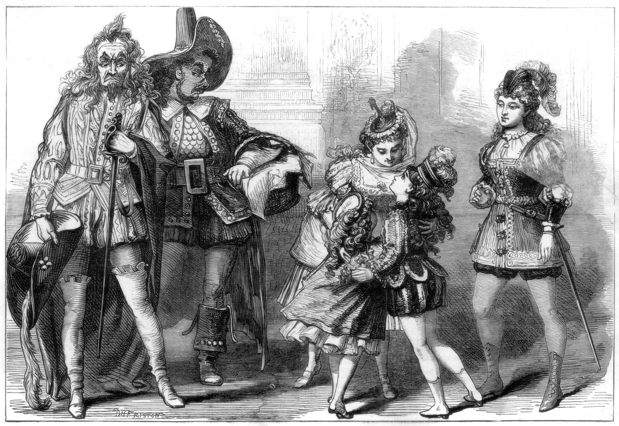 En scene fra The Babes in the Wood, ved Covent Garden Theatre, London, 1875. av David Henry Friston