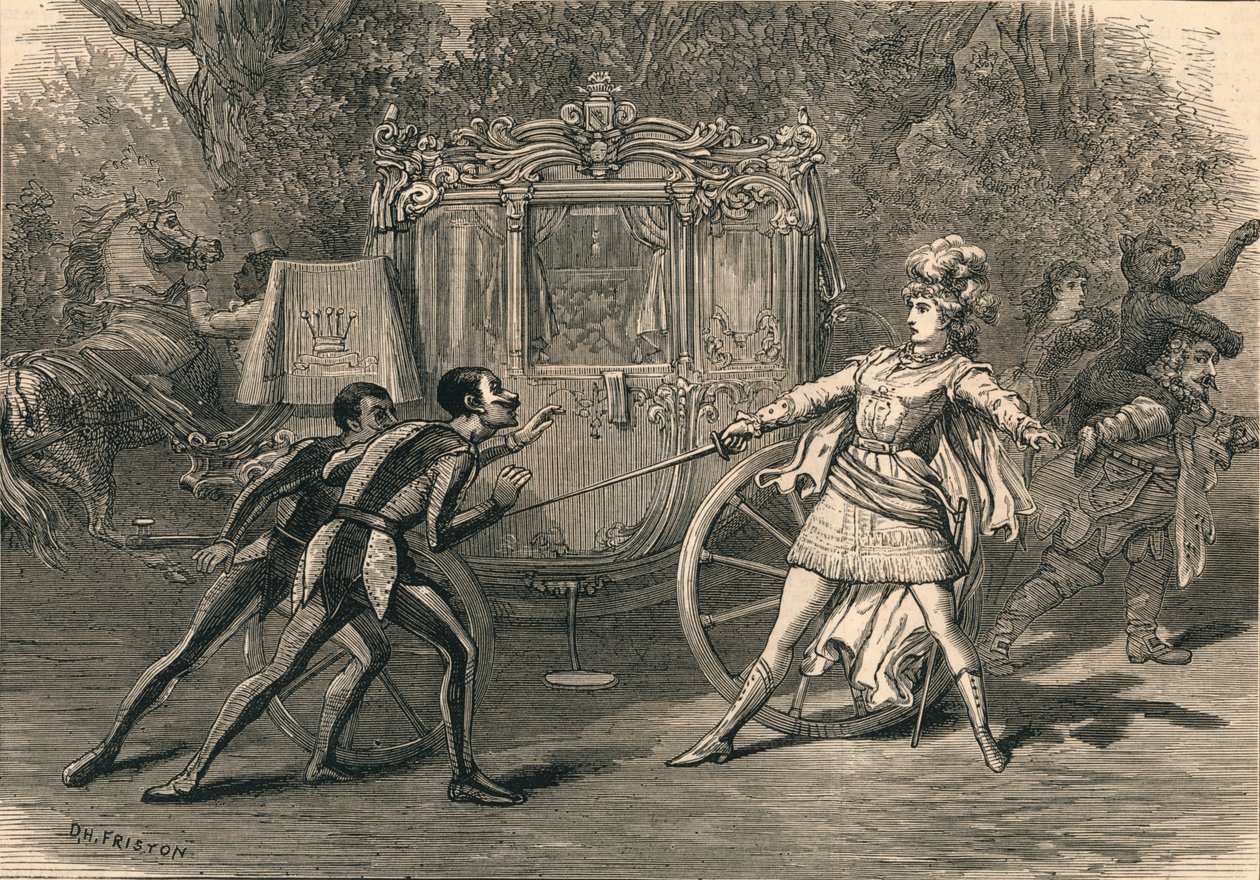 Scene fra Covent Garden Pantomime, 1878. av David Henry Friston